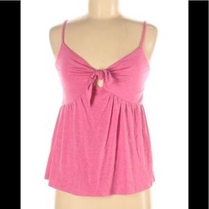 Pink mossimo tie front tank top